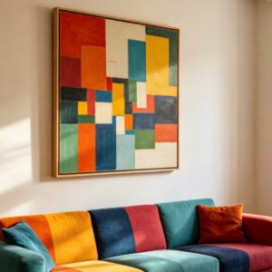 Contrasting Color Geometric Abstract Decorative Painting